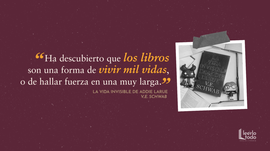 Fondo de pantalla del libro "La Vida Invisible de Addie LaRue"con cita de libro