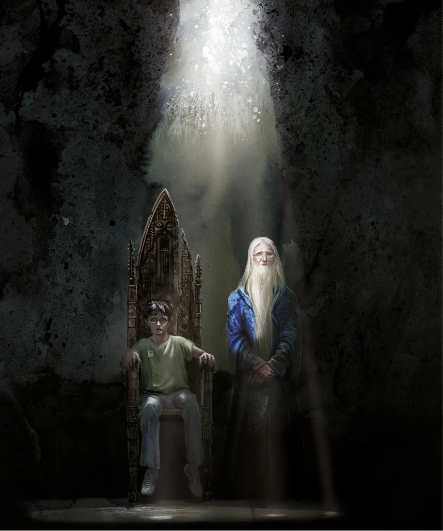 Harry y Dumbledore en Harry Potter edición ilustrada 5
